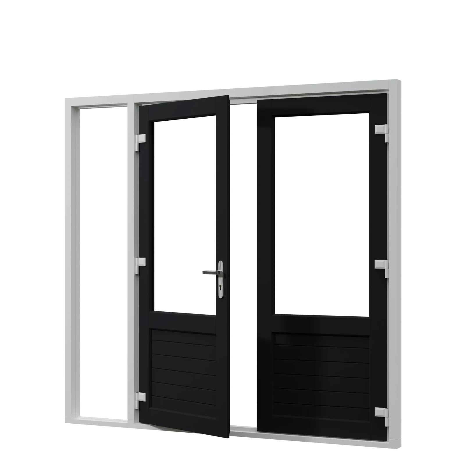 Dubbele-kunststof-buitendeuren-met-paneel-en-zijlicht-links