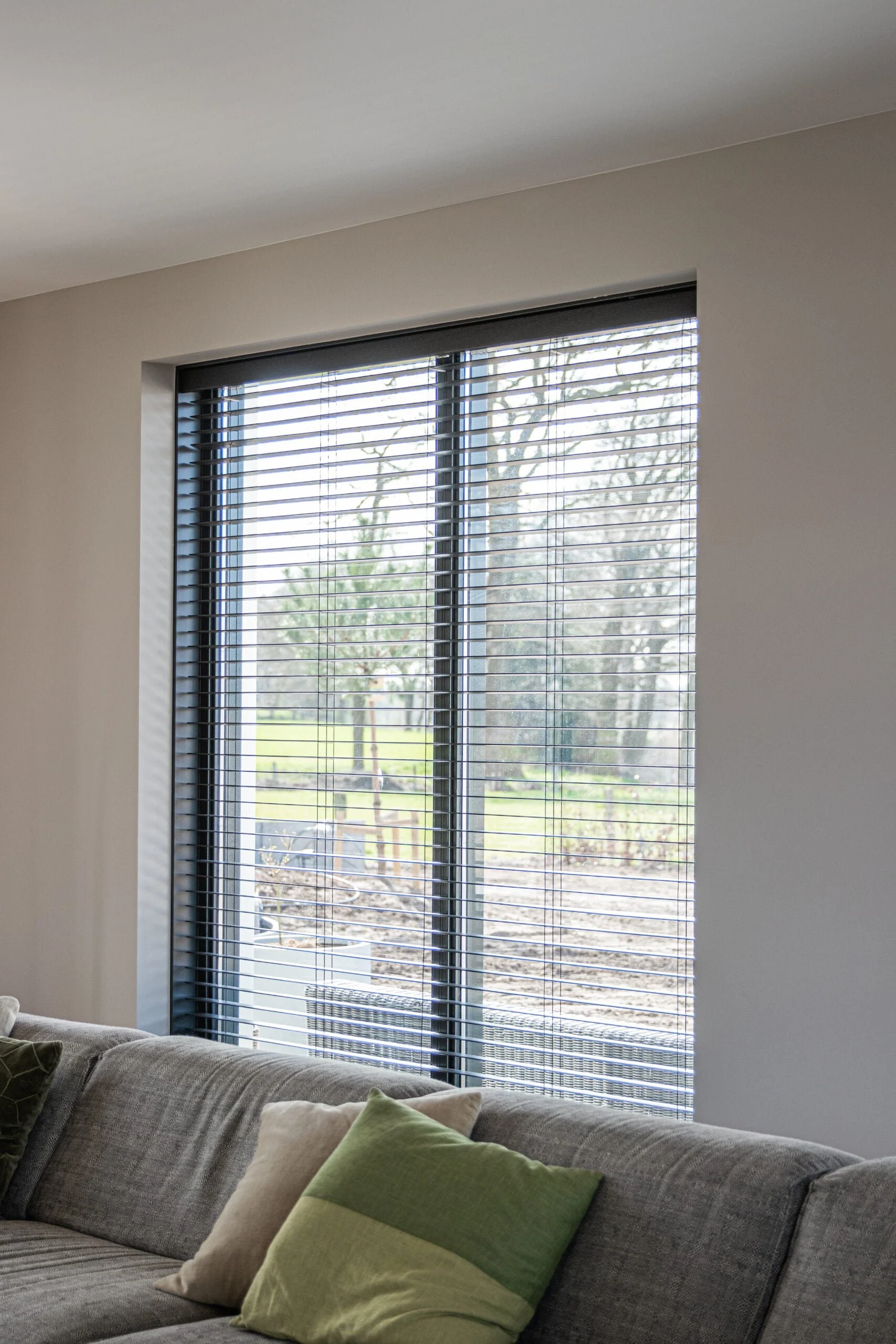 Vast glas | 2 vakken horizontaal | hout