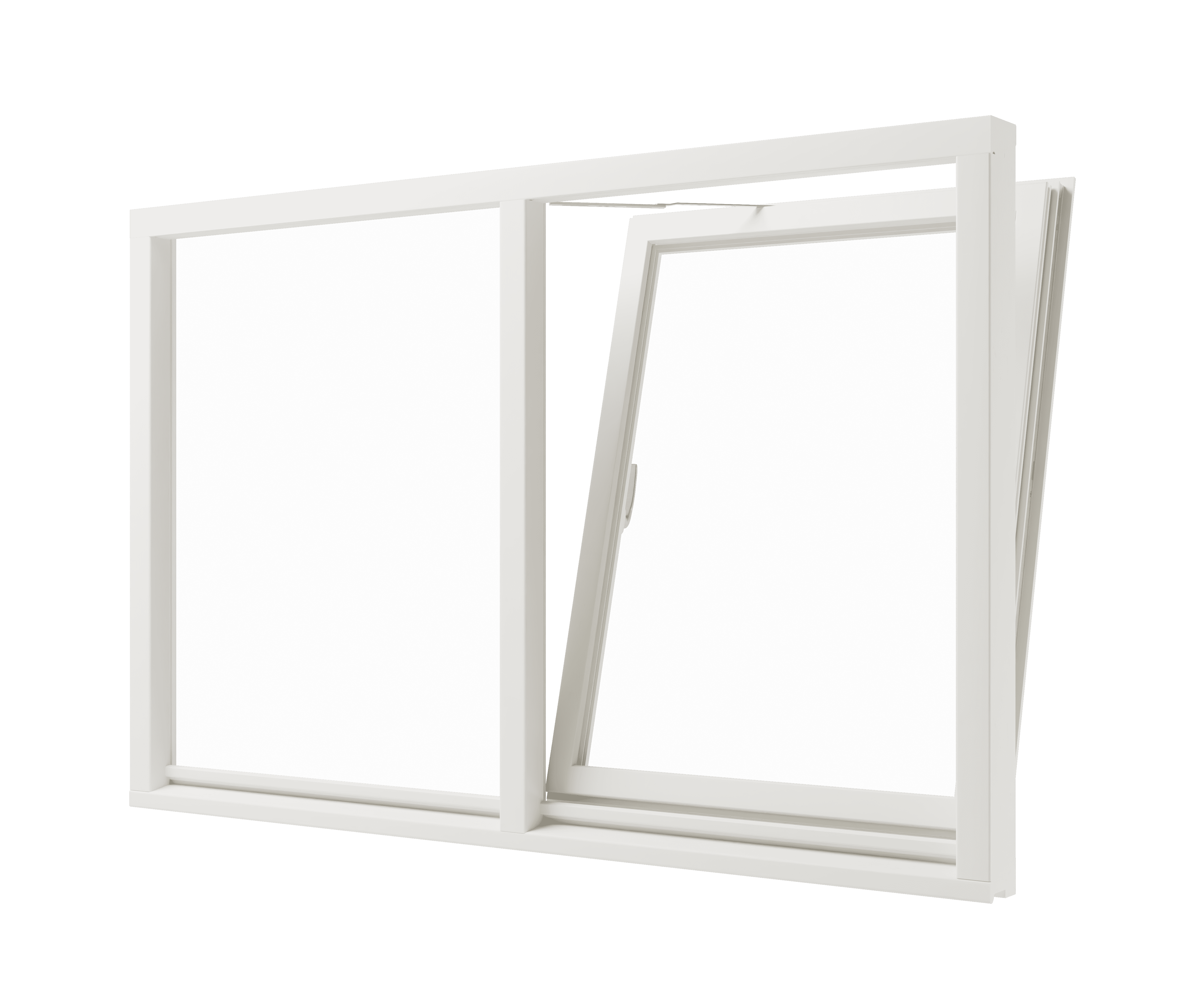 valraam(rechts) en vast glas - hout